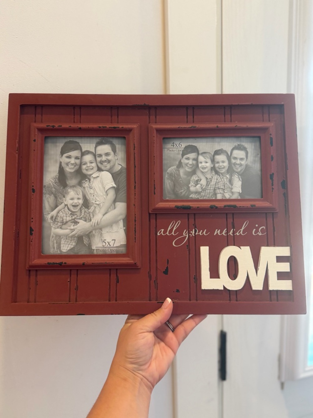 Rust Red 'Love' Multi-Opening Picture Frame